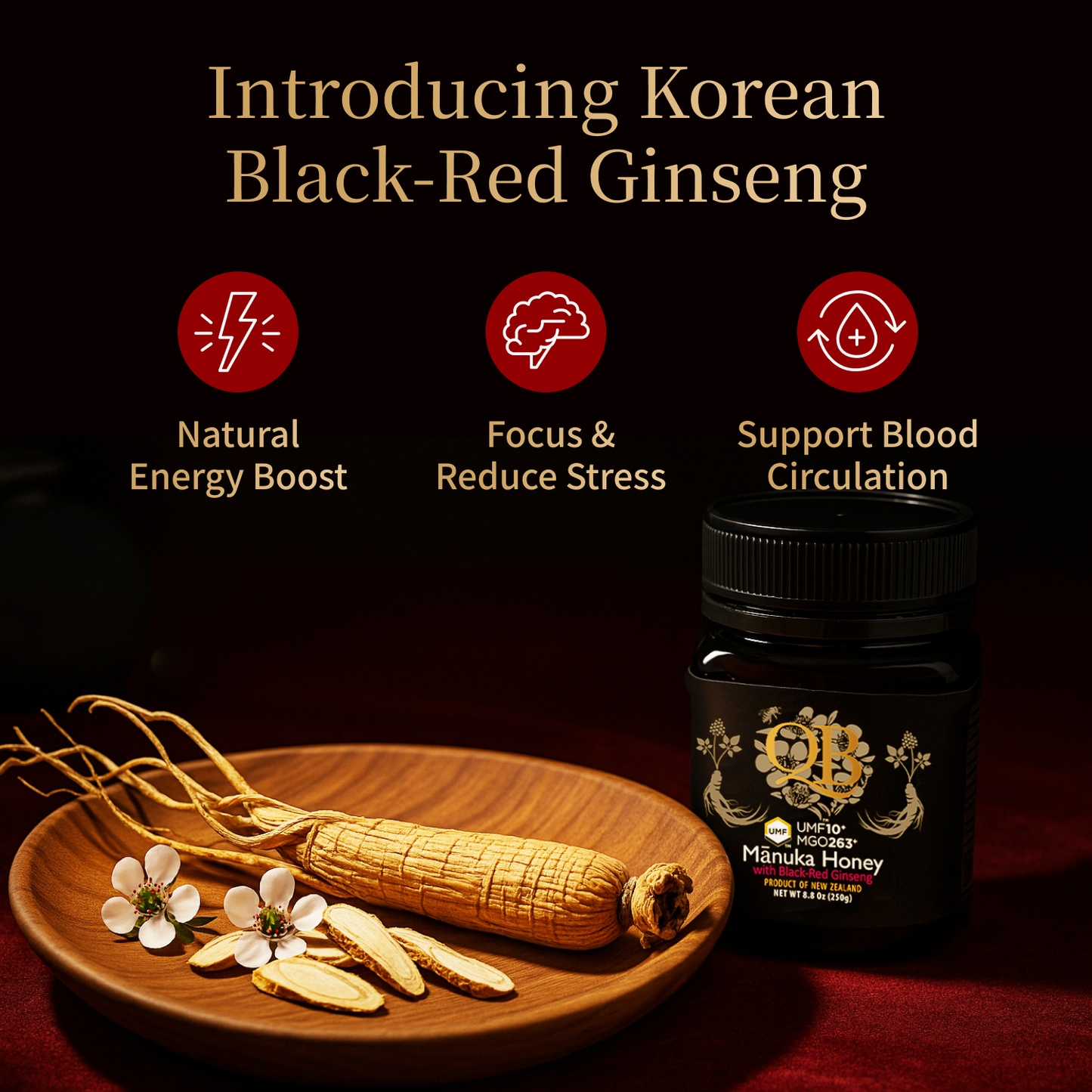 UMF™10+ QB Manuka Honey with Black-Red Ginseng