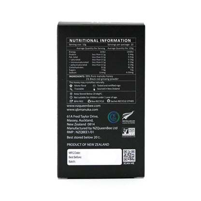 UMF™10+ MGO 263+ QB 마누카 꿀 홍삼 사쳇
